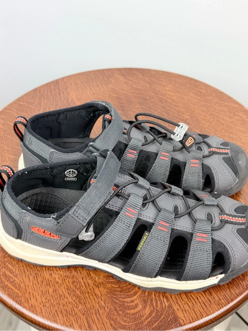 KEEN Boys’ Big Kids Gray Coral Closed-Toe Sport Sandals Size 6